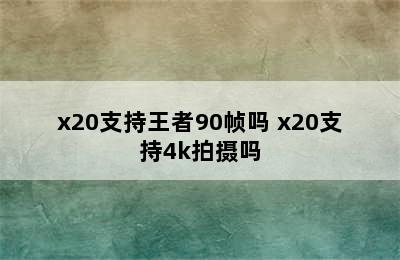 x20支持王者90帧吗 x20支持4k拍摄吗